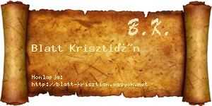 Blatt Krisztián névjegykártya