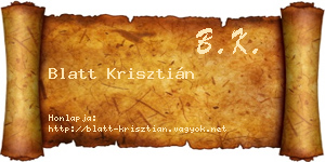 Blatt Krisztián névjegykártya